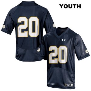 Notre Dame Fighting Irish Youth C'Bo Flemister #20 Navy Under Armour No Name Authentic Stitched College NCAA Football Jersey KJU0199XK